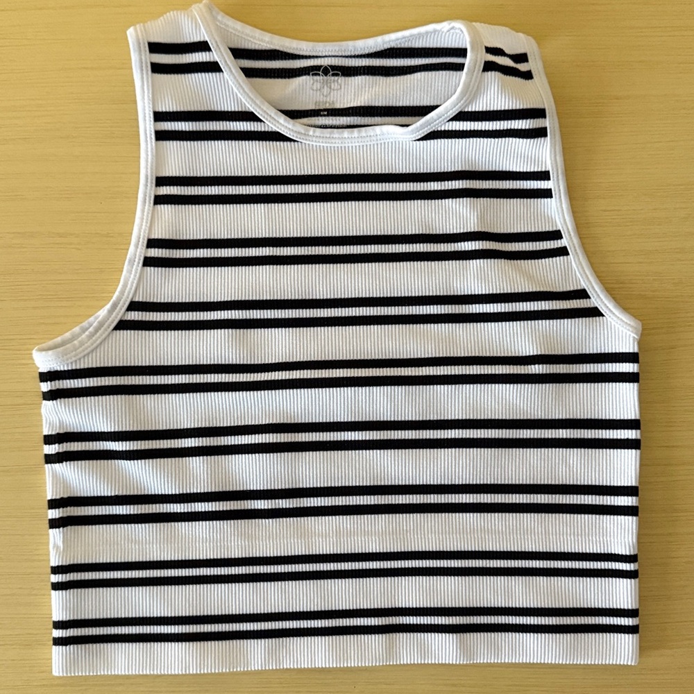 Fabletics Black and White Striped Top